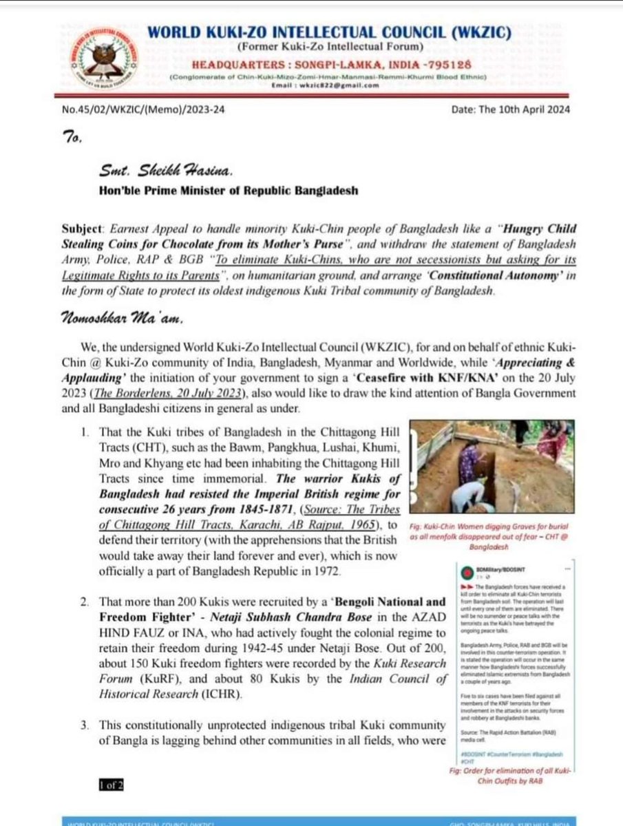 "Facing setbacks in their bid for a separate #Kuki nation, #KukiTerrorists leader <a href="/wkzic/">WORLD KUKI-ZO INTELLECTUAL COUNCIL (WKZIC)</a> apologizes to Bangladesh, recognizing their refugee status amidst audacious land-grab attempts. #ConflictResolution #PeaceTalks"