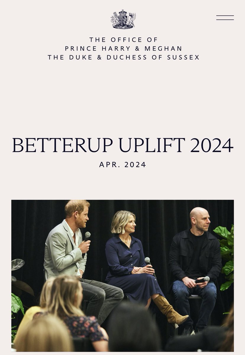 #PrinceHarry, The Duke of Sussex and Chief Impact Officer (CIO) of #BetterUp, hosted an insightful conversation with CHRO's at BetterUp's Uplift Summit in San Francisco.  sussex.com/betterup-uplif…