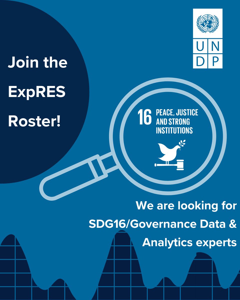 🌍 Calling all SDG 16 Governance Data & Analytics experts! Do you have a degree in statistics, data science, economics, or a related area? Join the UNDP ExpRes Roster to unlock global opportunities & make an impact! Let's innovate together! Check out: undp-globalcall.eva.ai/job-details/33…