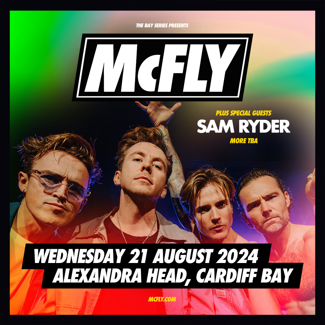 Get ready, Cardiff! @mcflymusic's MASSIVE summer of shows just got even bigger, with the band now confirmed to headline Alexandra Head on August 21, as part of The Bay Series. Grab your tickets here 👉tinyurl.com/2r7hfacj