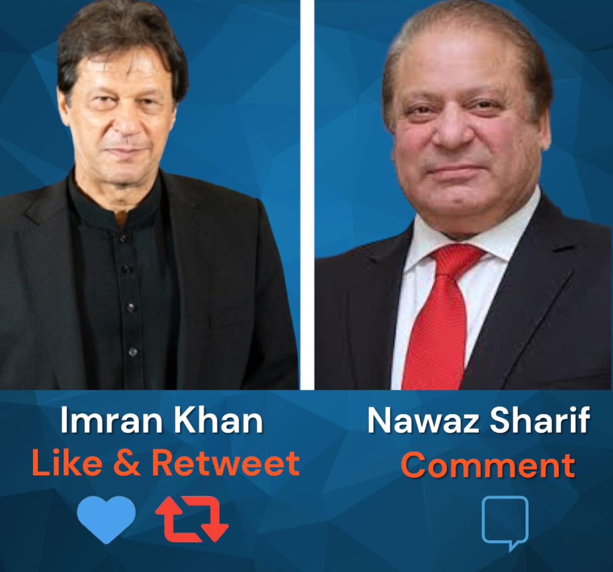 FarooquiJameel's tweet photo. عید کے دن کا سب سے بڑا پول : عمران خان کے لئے لائیکس اور ری ٹوئیٹ کریں ، نواز شریف کے لئے کمنٹس کریں 👇👇 https://t.co/Bxd5wNoiRa