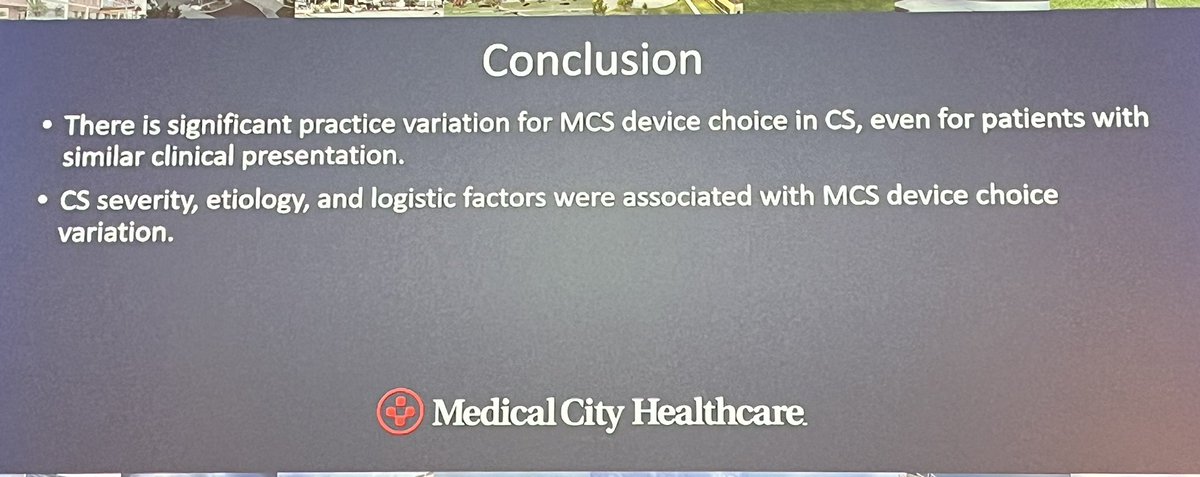 @lisong2003 presented a cool study examining MCS use patterns in #CSWG registry: more consistent MCS choices in sicker pts, but lots of variations remain ➡️ need more data on right device for right patient! #ISHLT2024