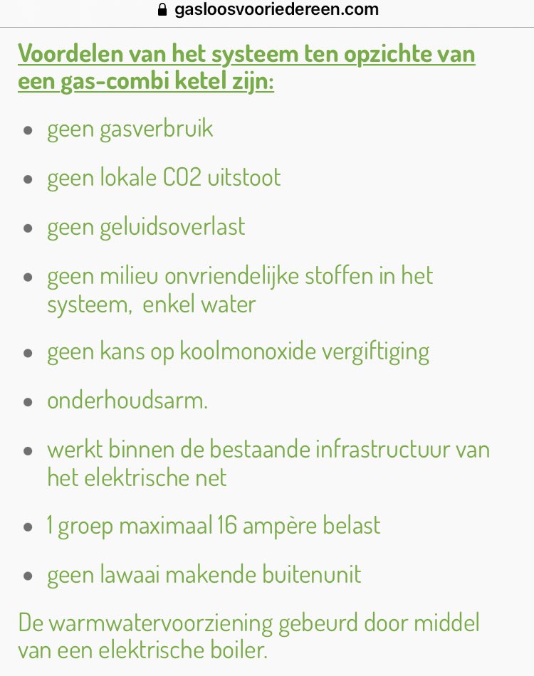 Nogmaals, 1 groep 16 amp en niet vol belast 24 uur per dag . Bij 0 graden zelfs niet 24 uur per dag.als je electrische auto laad , heb je veel hogeee belasting van het net , maar maak u niet druk het is niet op de markt. Maar het werkt wel en is een bewijs dat het anders kan