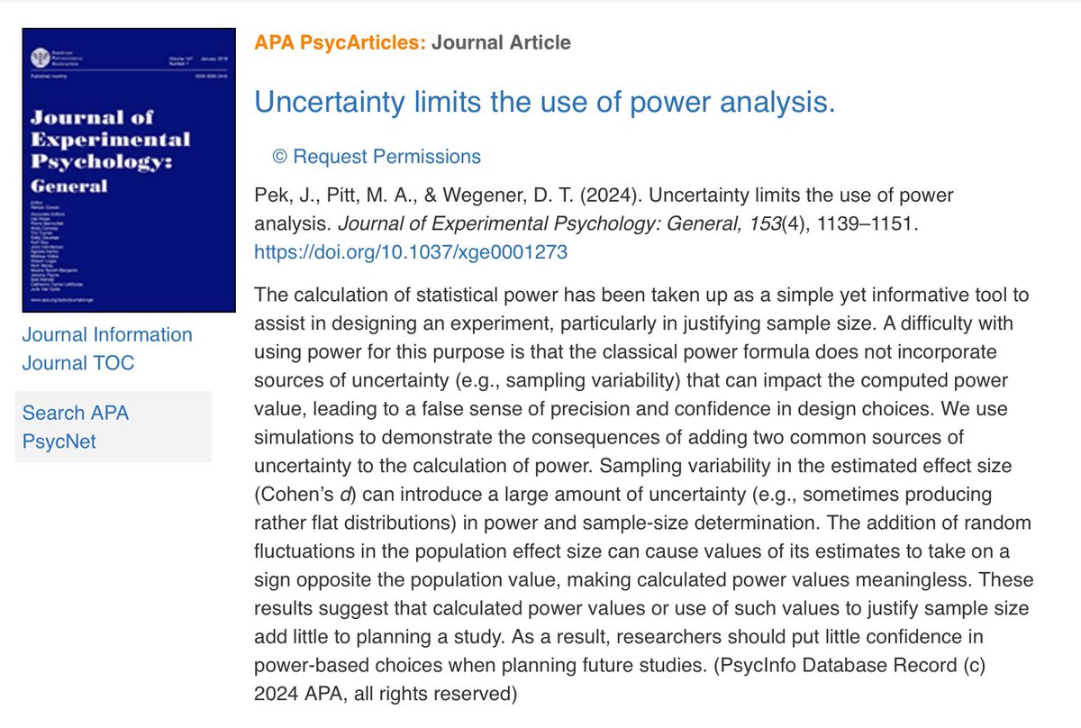 It is a good read, but I do not think it is a limitation of the current power analysis tools themselves, but rather how we utilize them though. Uncertainty is the reason we do stats. tinyurl.com/4c9ck7mj
