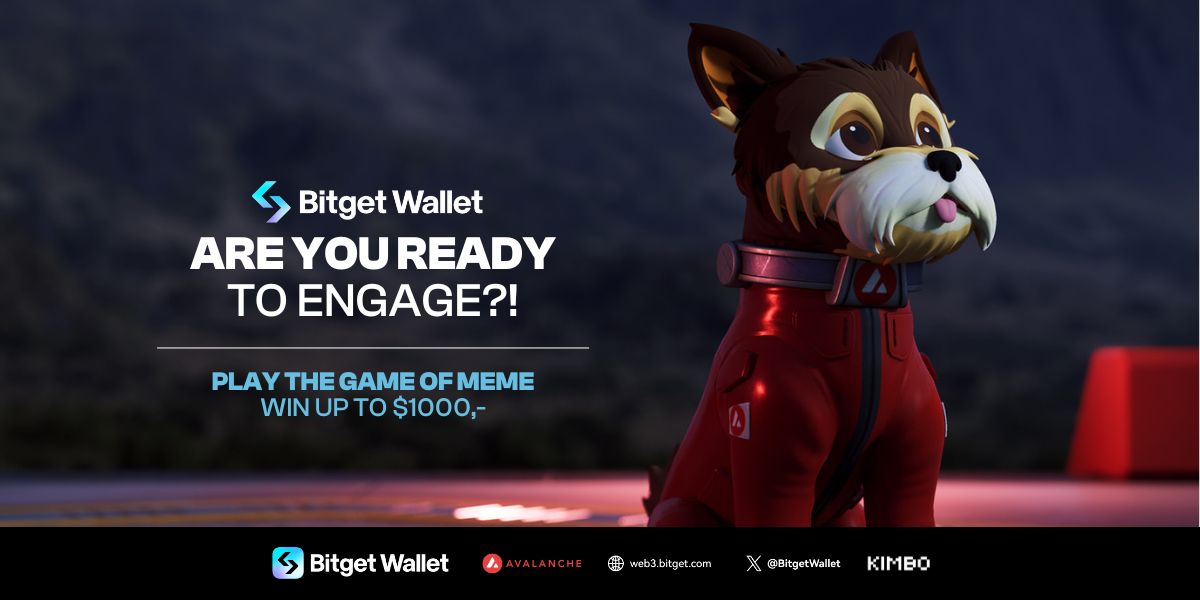Kimbo has entered the @bitgetwallet Game of MEME! For chances to win: 🐾 Swap or Hold $KIMBO on your Bitget Wallet 🐾 Comment your favorite $KIMBO meme with #memeactivity, tag @BitgetWallet + @KimboAvax and leave your EVM address. The top-notch meme participants could walk…