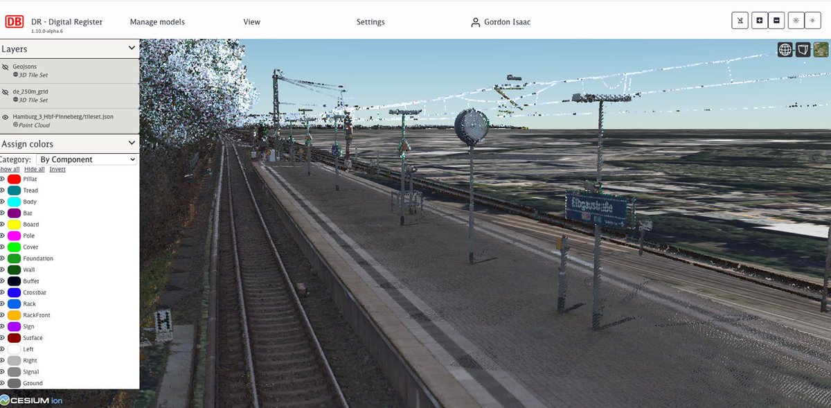 As scheduling and driving are increasingly automated, #DigitaleSchieneDeutschland (DB InfraGO, a subsidiary of Deutsche Bahn @DB_Presse) is mapping German rail lines and surrounding areas in 3D with CesiumJS. bit.ly/3x6gVu7