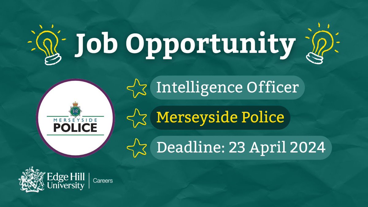 💼 Intelligence Disclosure Officer with Merseyside Police 💼

🏢 Government
🗓️ Full-time
💸 £30,000 - £34,999
📍 Speke

⏰ 23 April 2024 ⏰ 

🔗 buff.ly/3xxKEwe