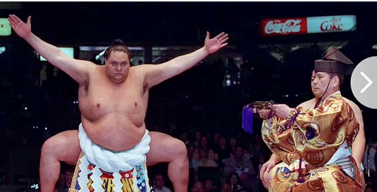 Hawaii-born sumo wrestler Akebono Taro. He was the grand champion, sumo’s highest rank, in 1993 He died at the age of 54 of heart failure after being the first foreigner to reach 'grand champion' level in a Japanese sport. 😢⬇️🙏