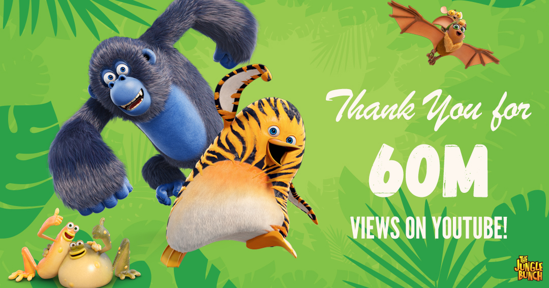PGS Entertainment (@pgsinfo) on Twitter photo Exciting news for The Jungle Bunch fans! The Emmy Award-winning series has reached 60M views on YouTube! This milestone reflects its broad appeal & strong connection with the audience.
Produced by <a href="/tatprodofficial/">TAT productions</a> & distributed by @PGSinfo.
#TheJungleBunch #YouTube #Animation Exciting news for The Jungle Bunch fans! The Emmy Award-winning series has reached 60M views on YouTube! This milestone reflects its broad appeal & strong connection with the audience.
Produced by <a href="/tatprodofficial/">TAT productions</a> & distributed by @PGSinfo.
#TheJungleBunch #YouTube #Animation