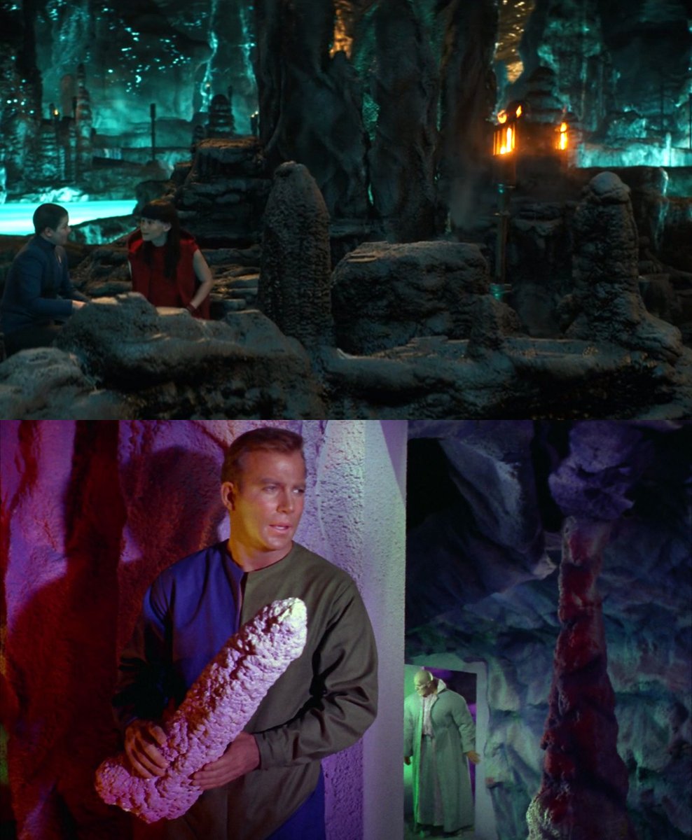 They do have some pretty impressive stalagmites and stalactites on the Trill homeworld, as seen in #StarTrekDiscovery's 'Jinaal'⬆️. Captain Kirk (#StarTrekTOS' 'What Are Little Girls Made Of?'⬇️) certainly would approve! ;-)