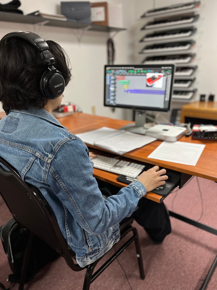 This student is doing SFX spotting for a Post-Production lab! #audioengineering #audioengineer #music #studio #school #musictech #SFX #postproduction #film #tv #ProTools #rockvillemd