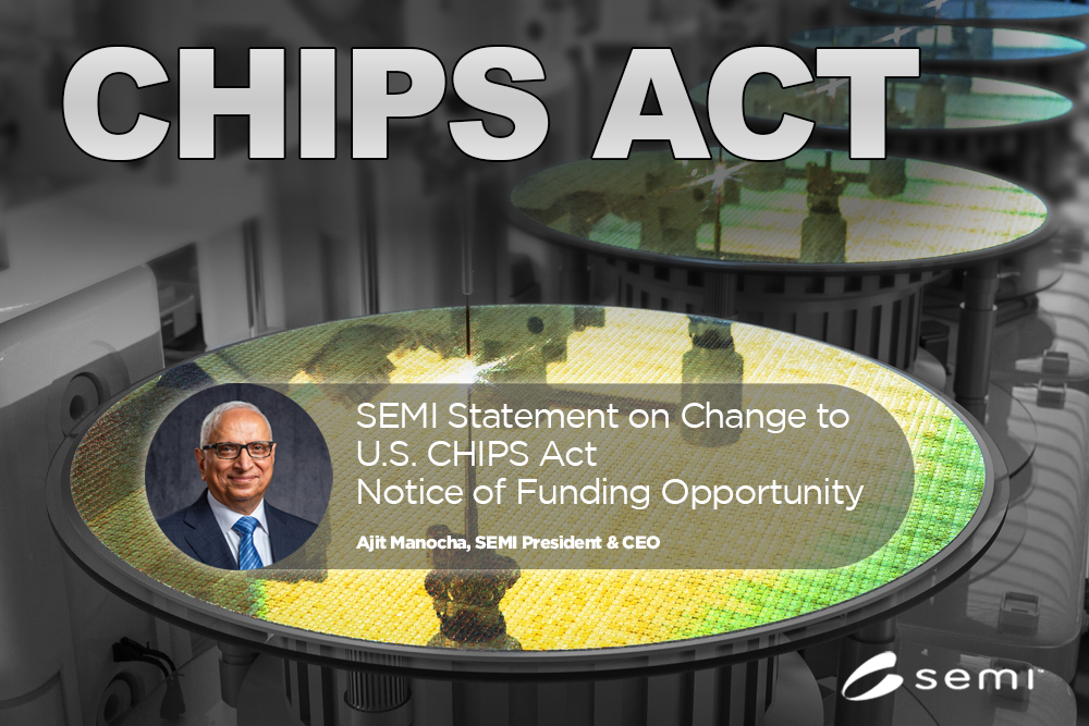 SEMI today issued a statement after the U.S. government announced it will no longer move forward with the NOFO for #CHIPSAct funding for the construction, modernization, or expansion of #semiconductor R&D facilities in the U.S. 👉 bit.ly/3TQe3ZU