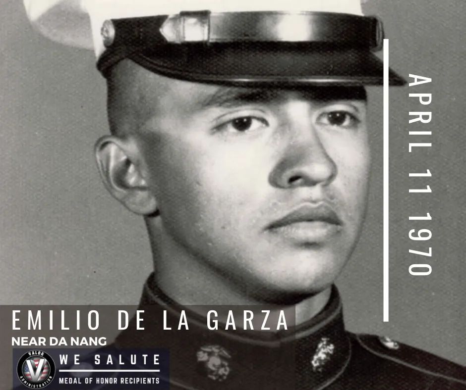 4-11 70
L/Cpl. De La Garza placed himself between the other two marines and the ensuing blast from the grenade, saving the lives of his comrades

He was 20 years old

#valorveterans #vietnamwar #vietnamveterans #ThisDayinHistory #MedalofHonor
cmohs.org/recipients/emi…