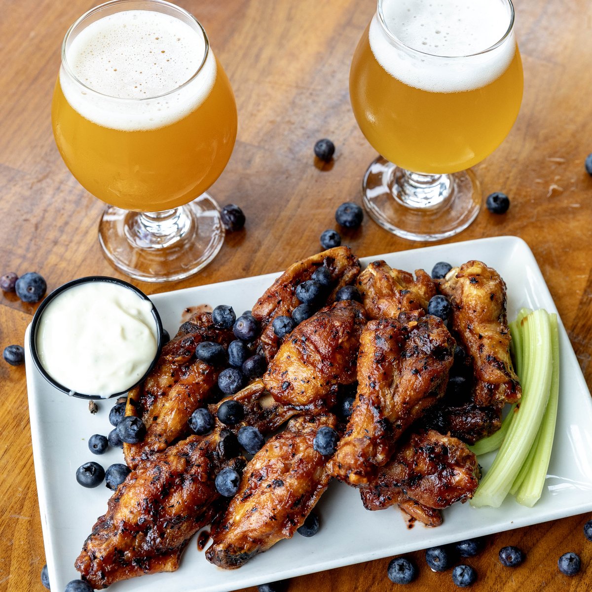 A little something for everyone today at Innovation Thursday! THE BEERS: Introducing NATURAL BLONDE Belgian-Style Blonde Ale! 6.2% ABV. (This will be around for awhile) We also have last week’s Apricot Pecan Parfait Sour. THE WINGS: Chipotle Blueberry BBQ. Today only!