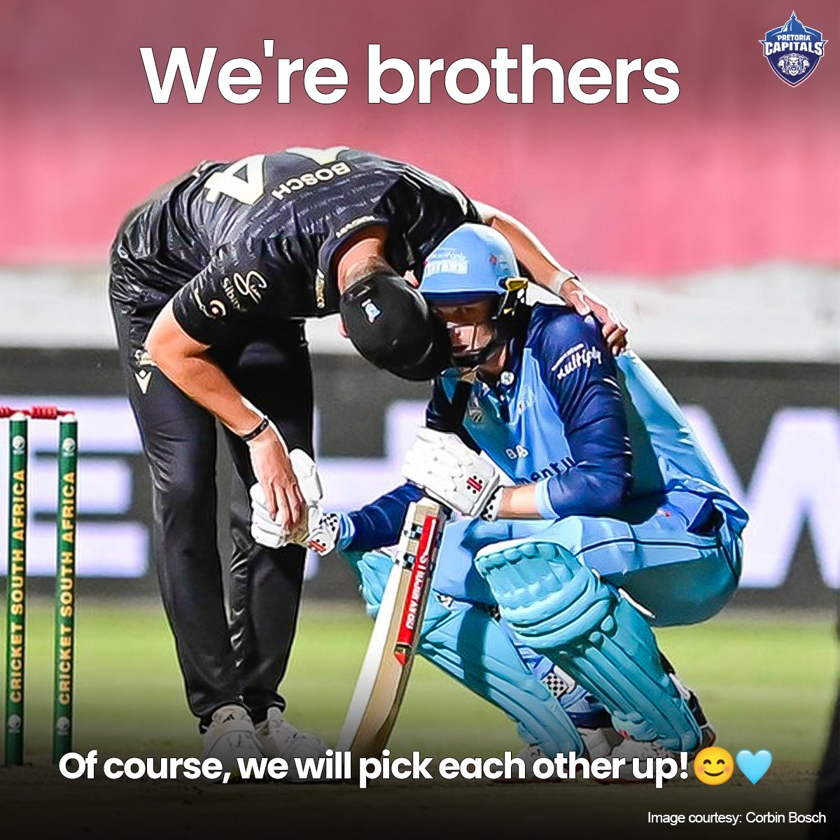 #ICYMI A wholesome moment from yesterday's game at the #CSAT20Challenge 🫶 #RoarSaamMore #Brothers