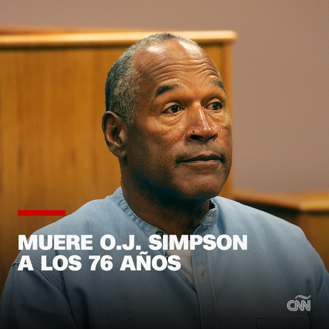 O.J. Simpson, criminal, ganador del Trofeo Heisman, miembro del Salón de la Fama del Fútbol Americano, ex comentarista deportivo y actor, cuyo juicio por asesinato fue conocido como el “Juicio del siglo”, falleció, según un comunicado de su familia. 🔗: cnn.it/3vNVfCA