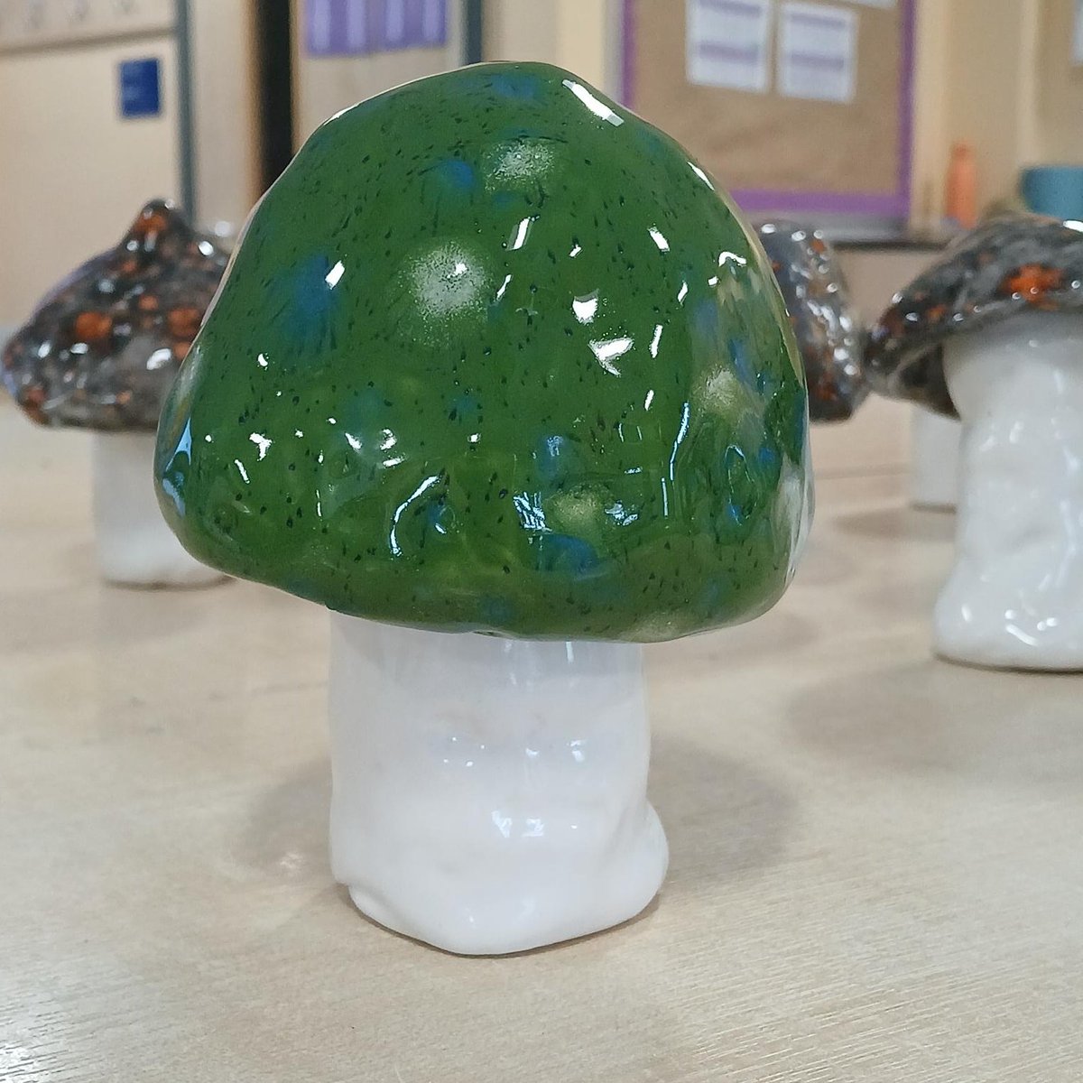 We are getting very excited about our annual Farmers market on Friday 19th April 10-11.30am. The first of the toadstools are fresh out of the kiln today! #ceramics #handmade #toadstool @Ganton_Hull @HumberEdTrust 🍄