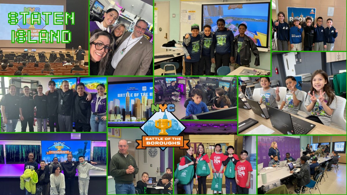 A compilation of some great moments from the Staten Island #BattleOfTheBoroughs #MinecraftEdu semi-finals. The @NYCSchools students in District 31 put forth an amazing effort & we crowned our SI champions. Thanks to @JoseCPerez + crew for leading & @SIBPVito for joining in!
