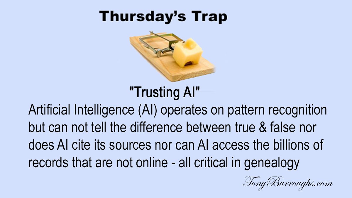 Thursday's Trap 'Trusting AI' 'Trusting AI' #ancestry #genealogy #BlackGenealogy #SlaveRoots