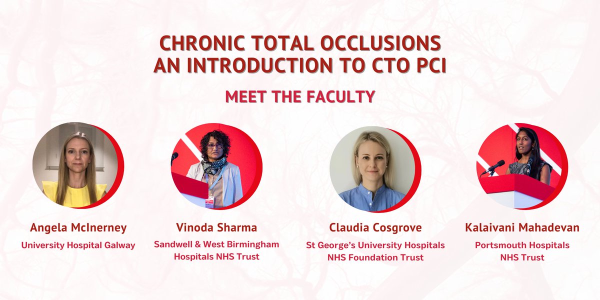 👩Meet the #WomeninCardiology due to present at the 20th-anniversary meeting of Chronic Total Occlusions, 23 May in Leicester! The faculty includes @McInerneyAngela @vinoda_sharma @ClaudiaCosgrove @KVM83 and more! Register for #LeicesterCTO: millbrook-events.co.uk/CTO2024 #WIIC #WIC