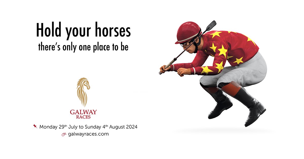 THERE'S ONLY 1⃣ PLACE TO BE THIS JULY... ➡️ Hold your horses & get planning for Ireland's largest & much loved Summer Festival, the #GalwayRaces 📆Monday 29th July to Sunday 4th August 2024 ℹ️ galwayraces.com