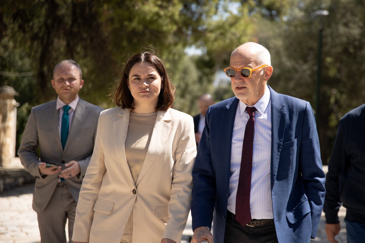 Today, I enjoyed a great tour of Europe's cradle of democracy in Athens alongside @GPapandreou, former PM of 🇬🇷 & great-grandson of a Belarusian rebel from the Kalinouski Uprising. It's heartening to see that our love of freedom unites the people of #Belarus & #Greece.