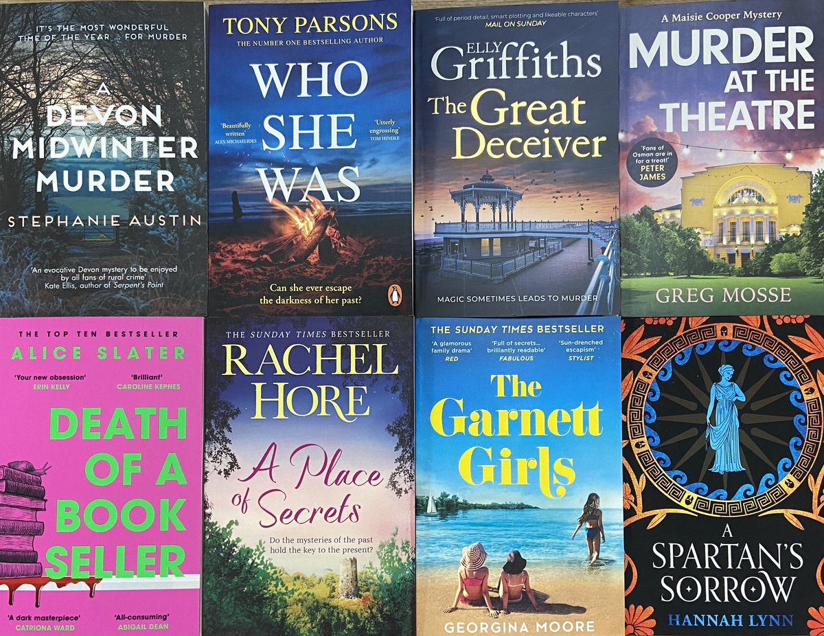 New paperback fiction - Stephanie Austin’s latest Dartmoor whodunnit, Tony Parsons, Elly Griffiths, plus murder, bookshop noir, secrets from the past, tangled family relationships, and the story of Sparta’s warrior queen Clytemnestra. Enjoy!