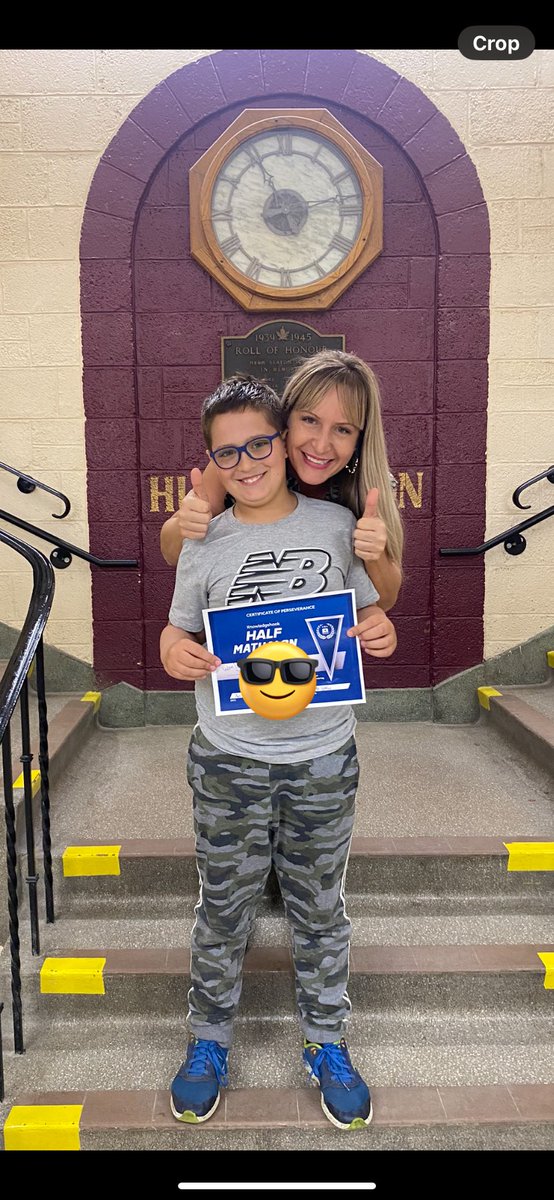 Congrats to one of our own! He is our latest Half Mathlon Mathlete! Way to go! Seen here celebrating with Ms W!  😀