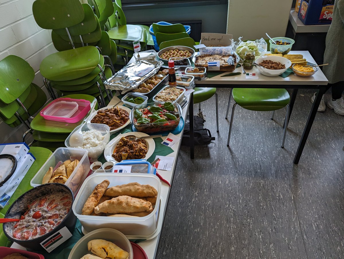 dirktischler's tweet photo. The @TischlerLab cooked again ... Truely, international... 😉 #labteam #teamevent #microbiology #enzymology #biocatalysis #flavor #ChemistsWhoCook https://t.co/joNYcorVMx