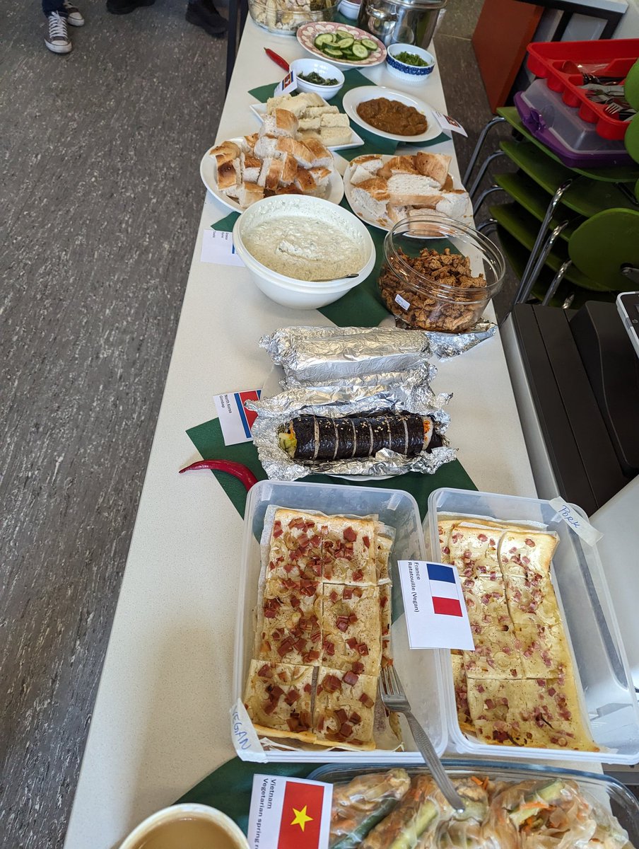 dirktischler's tweet photo. The @TischlerLab cooked again ... Truely, international... 😉 #labteam #teamevent #microbiology #enzymology #biocatalysis #flavor #ChemistsWhoCook https://t.co/joNYcorVMx