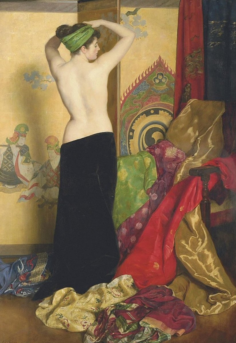 'Pomp and Vanities,' (1917) is an eloquent reminder of John Collier's superb draughtsmanship and use of colour. A prolific artist (he recorded over 1,100 paintings) he died on this day #dotd in 1934. He contributed more 140 paintings to the Royal Academy although strangely he…