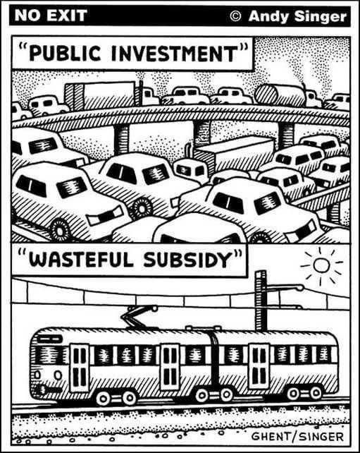 This is essentially Harper's failed thinking. Public transport provides societal benefits beyond the revenue. It's a public service we should pay for it as we do in subsiding driving. #WorseThanGrayling