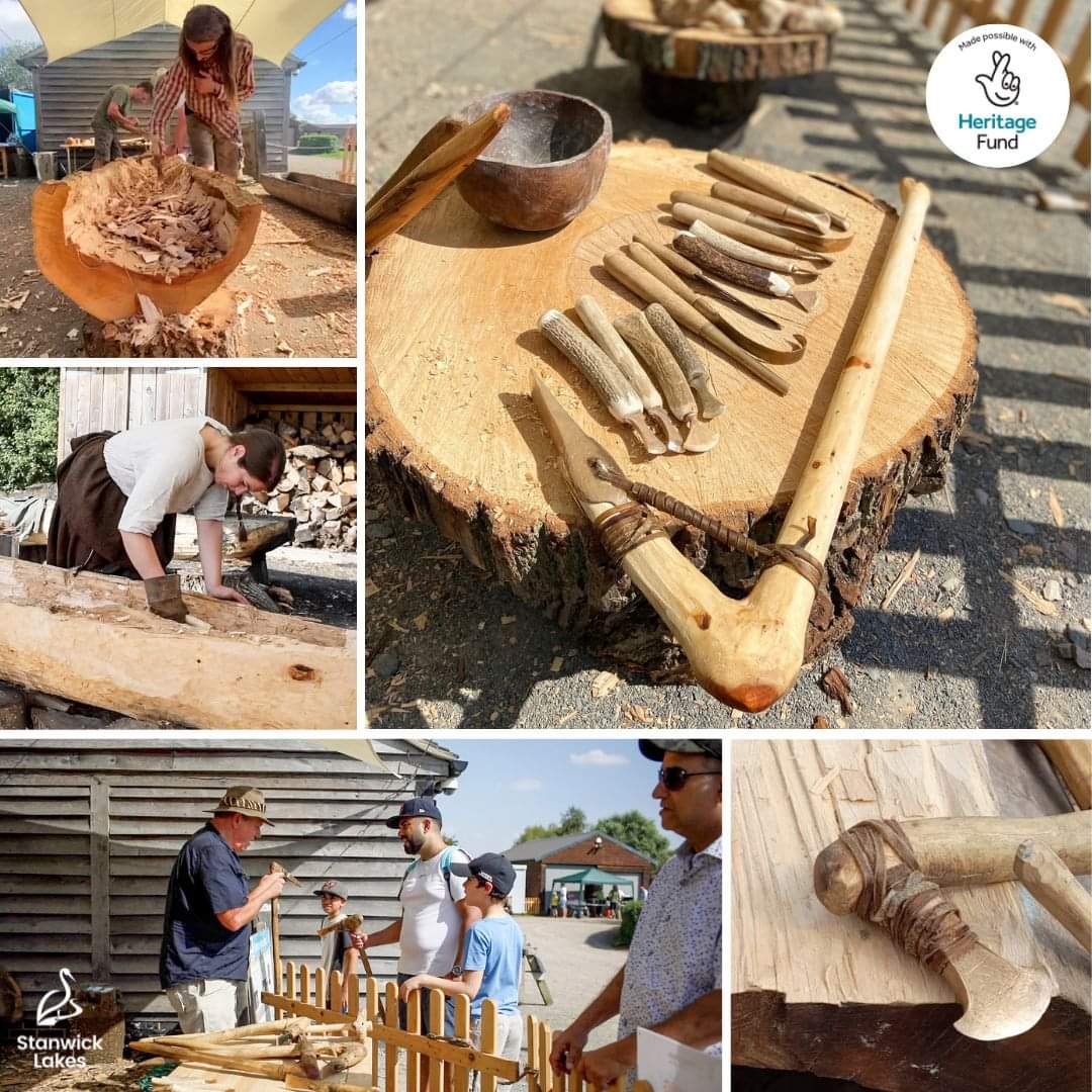 Volunteers & @ancientcraftUK are back in the boat yard this weekend for our #BigBronzeAgeBoatBuild @StanwickLakes! A fab opportunity to watch the build in action or get hands on yourself - just speak to one of the team on the day 🛶⛏️ @HeritageFundUK #HeritageIsOpen #BronzeAge