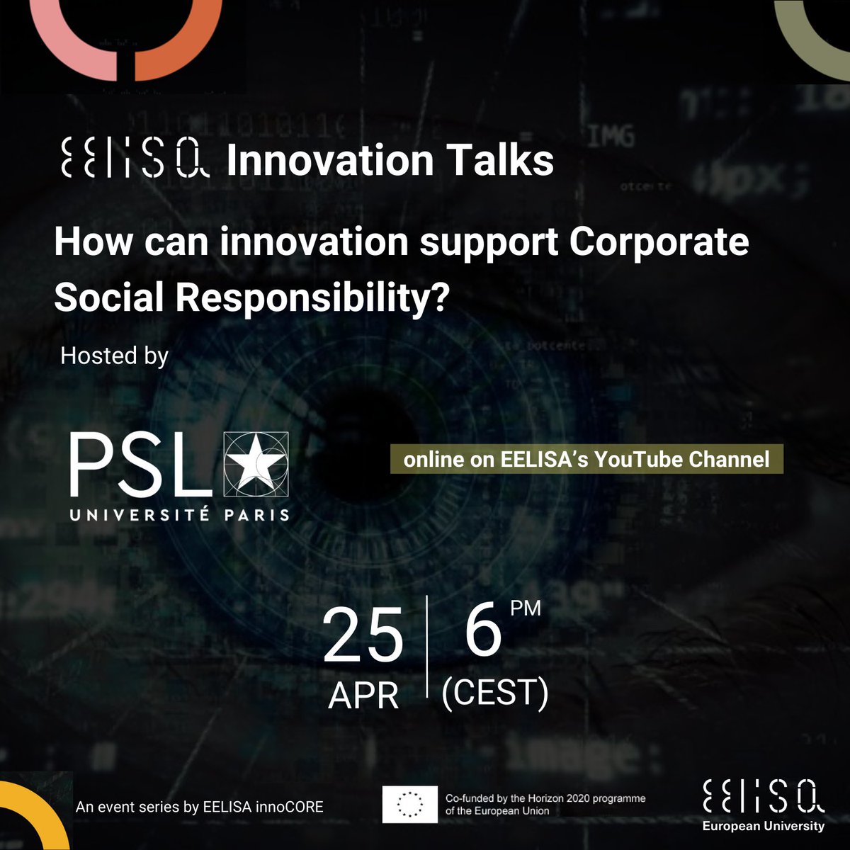 Join us for Innovation Talk #18: How can innovation support Corporate Social Responsibility? To reach #sustainability, the integration of environmental and social considerations into economic models becomes paramount. 📍 Online 🗓 April 25 / 6:00 PM (CET) bit.ly/4aNSiAX