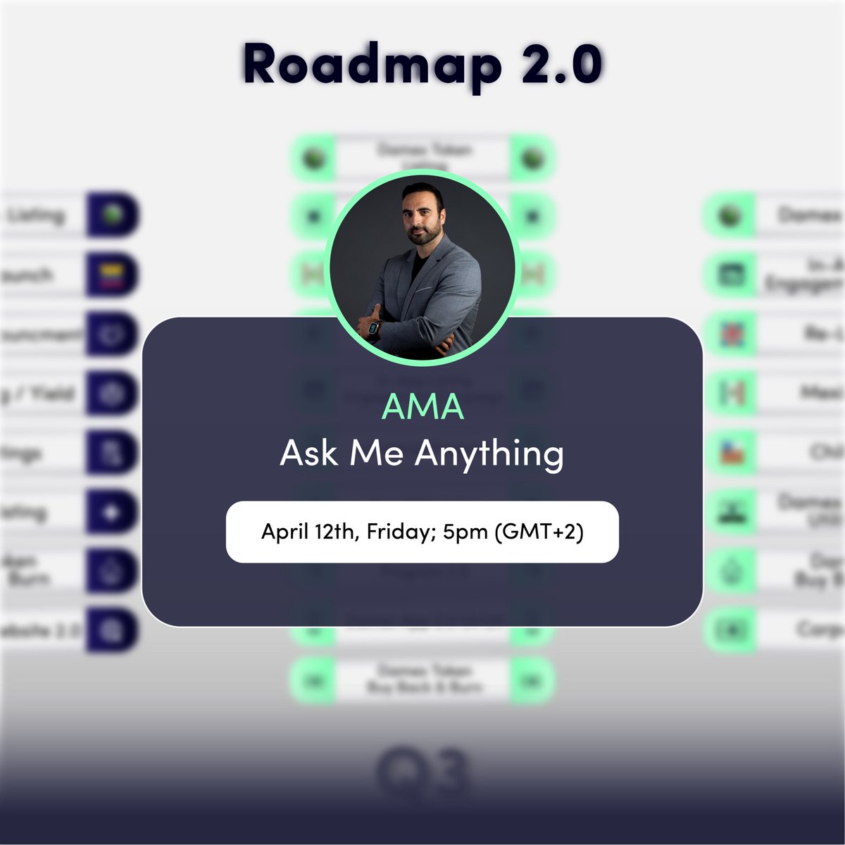Our CEO Sam will be answering all your questions you may have about our roadmap on Twitter Space (twitter.com/i/spaces/1MYxN…)

To 'warm up,' we're going to host a giveaway of 3 prizes of $50 among the Damexians who follow the steps below:
1️⃣ RT this post
2️⃣ Tag 2 friends
3️⃣ Follow…