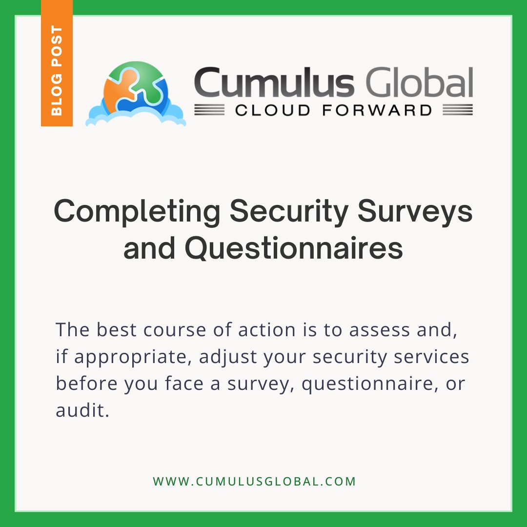 To minimize risks and potential pitfalls, learn 5 best practices to follow when completing security surveys and questionnaires. 👉 bit.ly/49tpkoM 

#CyberInsurance #Cybersecurity #HybridWork #ManagedCloudServices #ManagedSecurity #Security