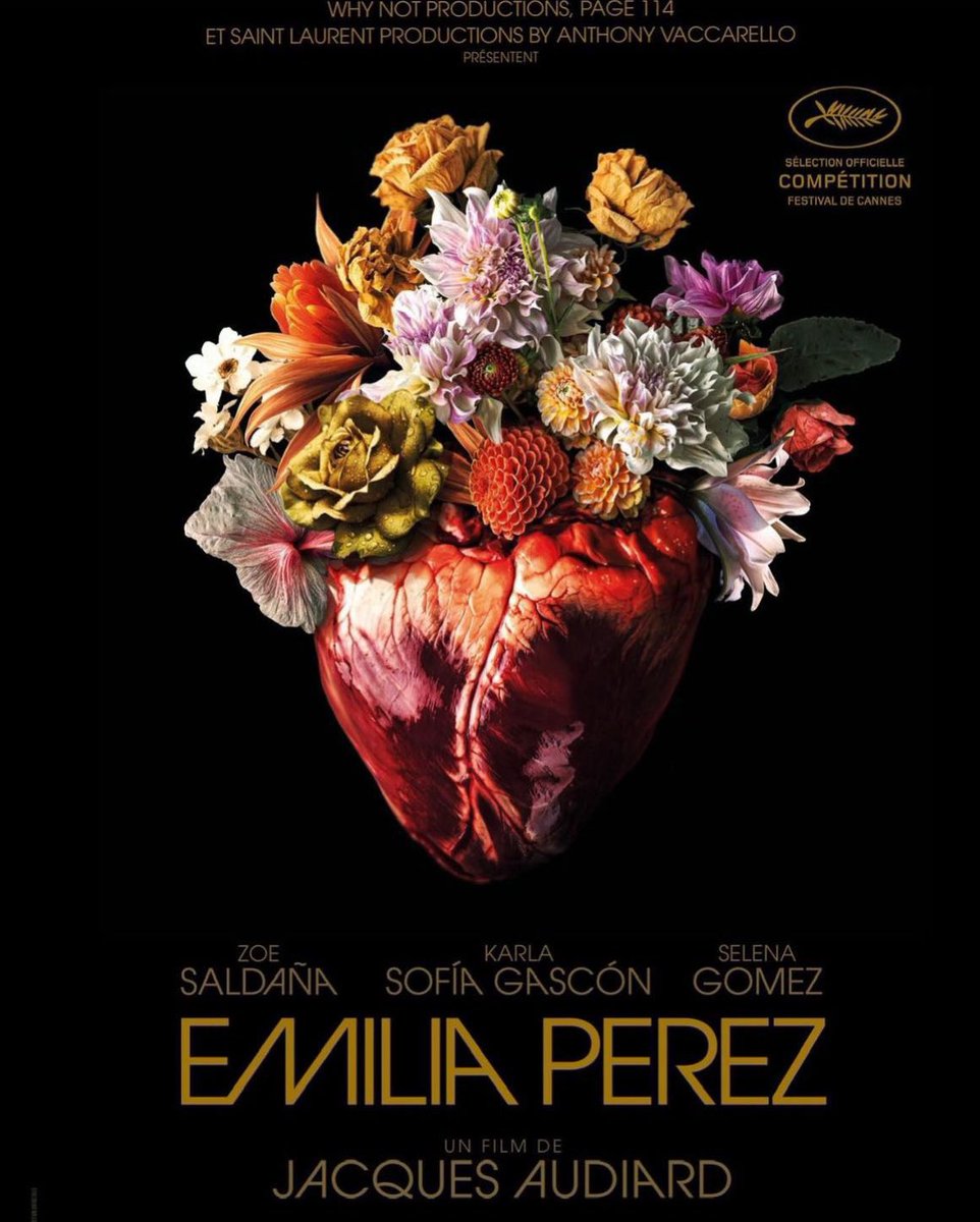 Emilia Perez starring @SelenaGomez has a cover poster VERY similar to the aesthetic of De Una Vez 👀