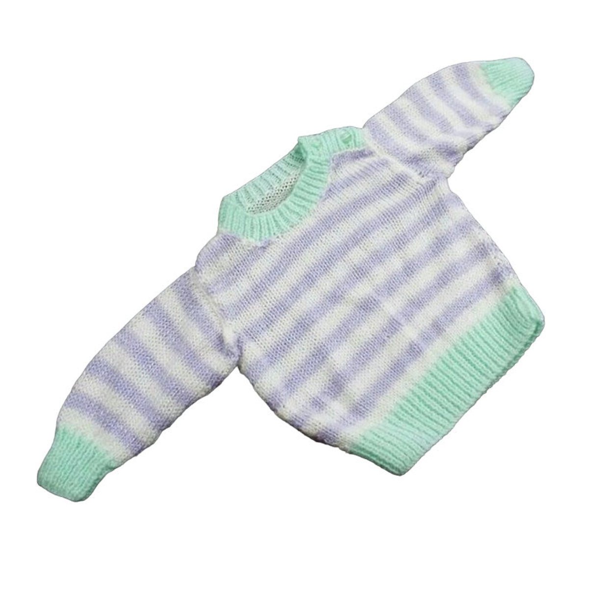 Dress your little one in this hand-knitted baby jumper in lovely lilac and white stripes! Suitable for 3-6 months old. Grab it now on #Etsy: knittingtopia.etsy.com/listing/168982… #Knittingtopia #Handmade #MHHSBD #craftbizparty #babyessentials #shophandmade