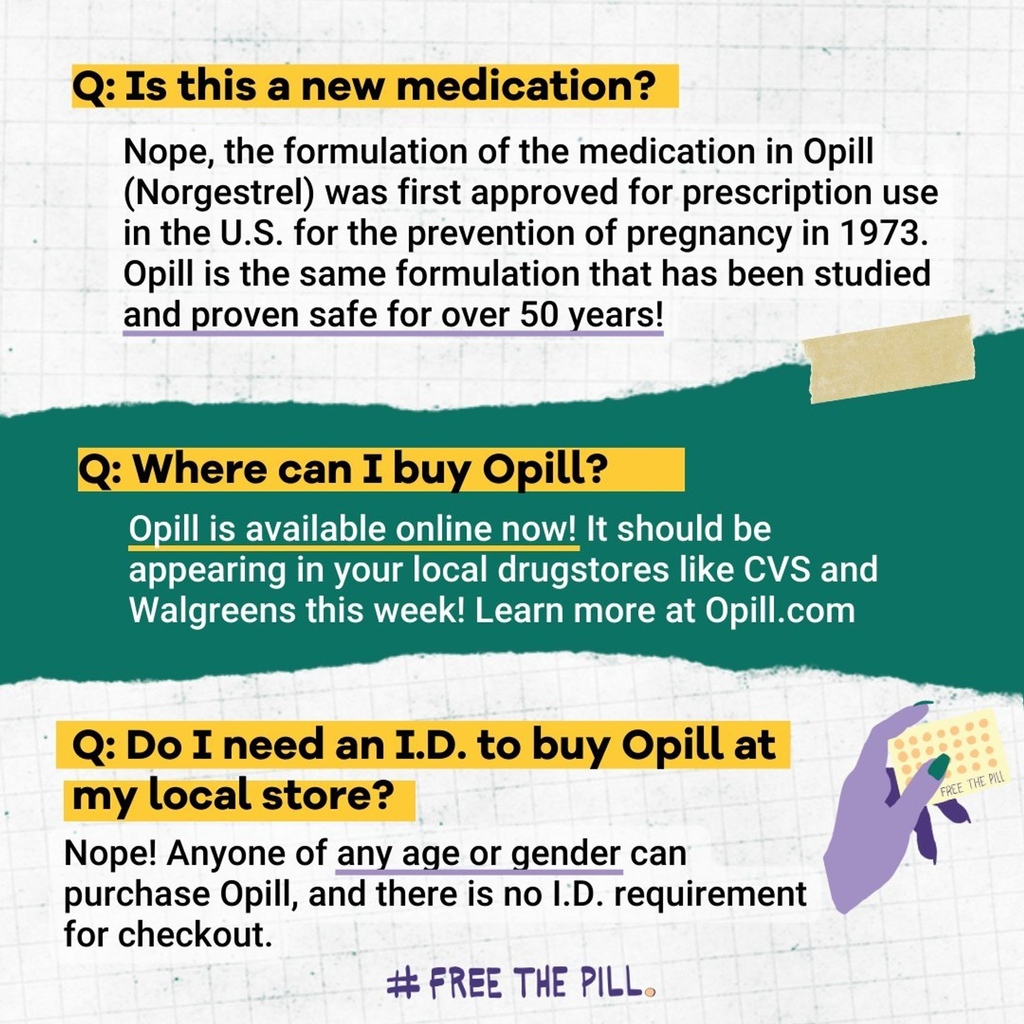 A few weeks ago, Opill made it’s mark as the first FDA-approved over-the-counter daily birth control pill! But there, are a few questions floating around…and possibly some misinformation. We’re thankful that @advocatesforyouth is setting the record straight!