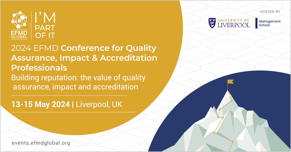 🎆Join us @LivUni for the #EFMDquality Assurance, Impact & Accreditation Conference to network, exchange insights & delve into: 🎗️Trends & Best Practices 🎗️Impact Management 🎗️Internationalisation 🎗️EFMD QS Offerings 🎗️Rankings 🎗️& More 🎆Register: ╰┈➤bit.ly/13-15May