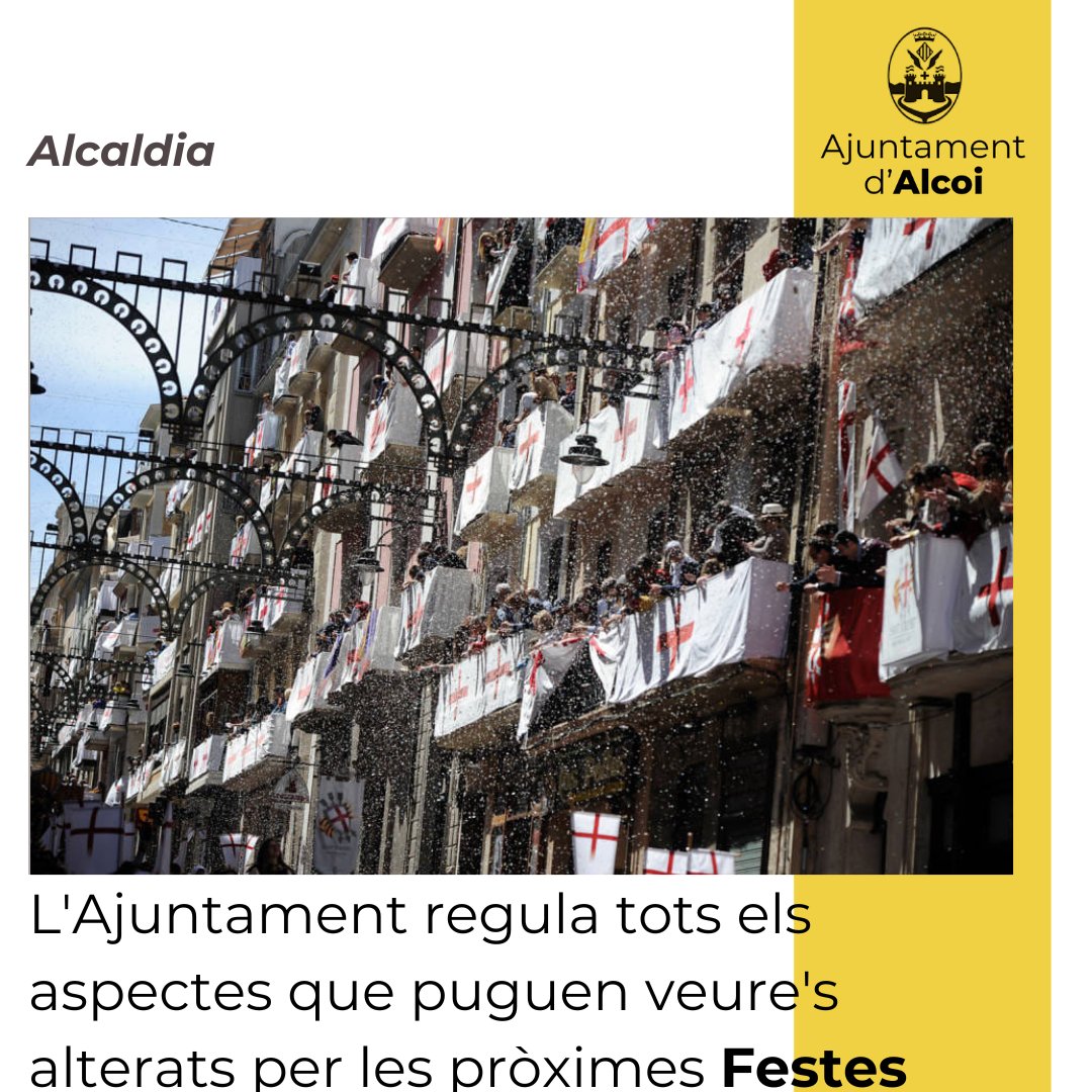 🌙➕L'Ajuntament d'Alcoi ha emés un ban en què es detallen la regulació de tots aquells aspectes de la nostra ciutat que previsiblement es veuran alterats per les pròximes Festes de Moros i Cristians 

🔗 alcoi.org/.../noticias20…

#mcalcoi2024