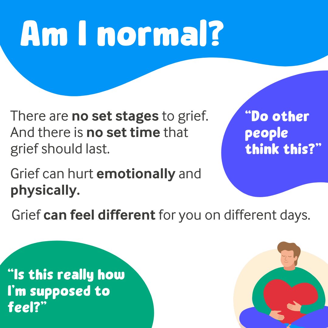 The thoughts and feelings we have when someone dies are often unfamiliar and unwelcome. We want to reassure you that there is no ‘normal’ way to grieve. Everyone grieves in different ways. We're here for you, however you may feel. Visit sueryder.org/support