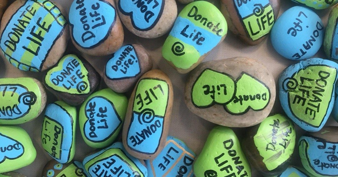 Today is all about #DonateLifeRocks! Decorate your rock with the #DonateLife symbol, blue & green, and what Donate Life means to you - then share a photo with us!💙💚 #DonateLifeMonth