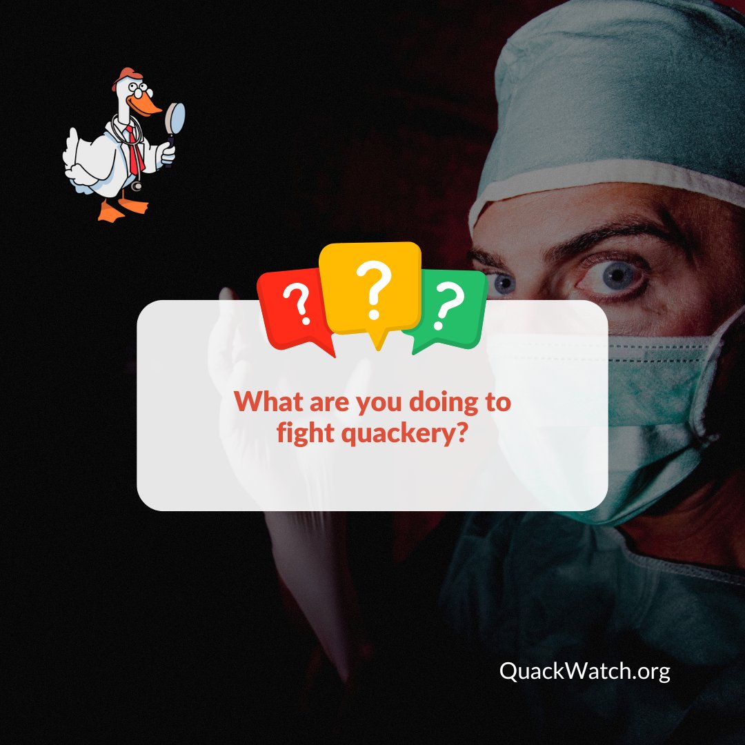 From debunking #pseudoscience to advising victims and improving online health info, @Quackwatch21 separates fact from fiction, empowering you to make informed choices about your well-being 🔎 Help us tackle quackery head-on by donating today: ow.ly/NeKf50RegTr