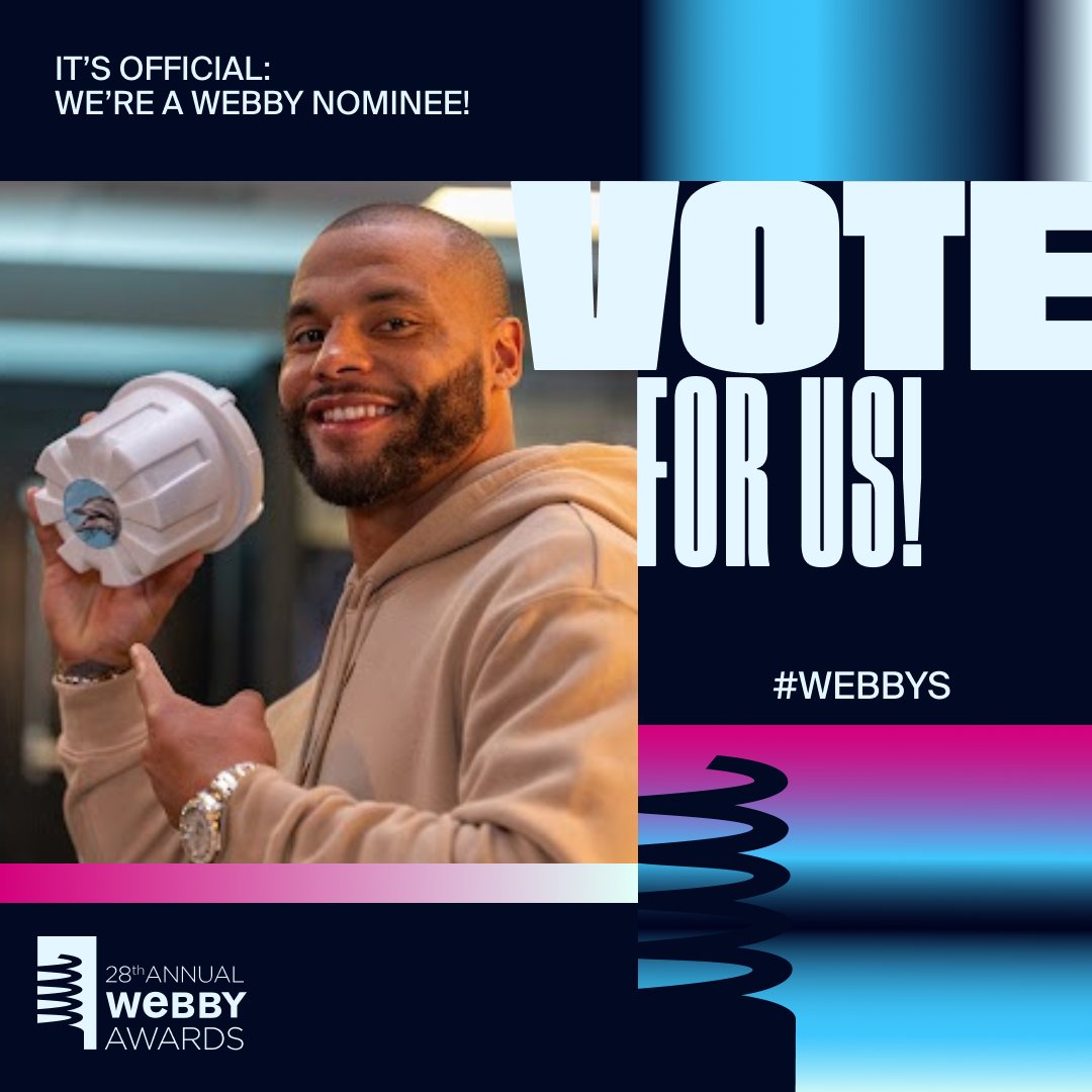 Big news for colorectal cancer awareness! @LEADFROMBEHIND has been nominated for TWO @TheWebbyAwards! Now we need your help: $h!t Talk with Dak Prescott needs YOUR votes to win. Vote for us before April 18th. Every vote counts! It's super easy to vote — sign in with your Facebook