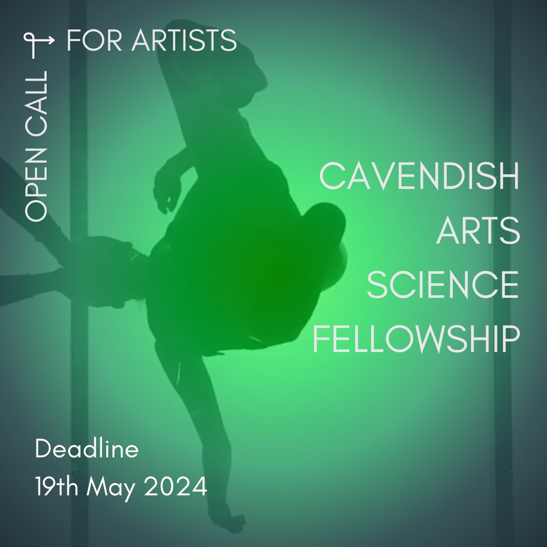 Calling all adventurous artists! Applications are open for the #CavendishArtsScienceFellowship Does your practice explore alternative ways of knowing the world? Do you work with communities that are not privileged in the mainstream? Apply: cavendish-artscience.org.uk #opencall