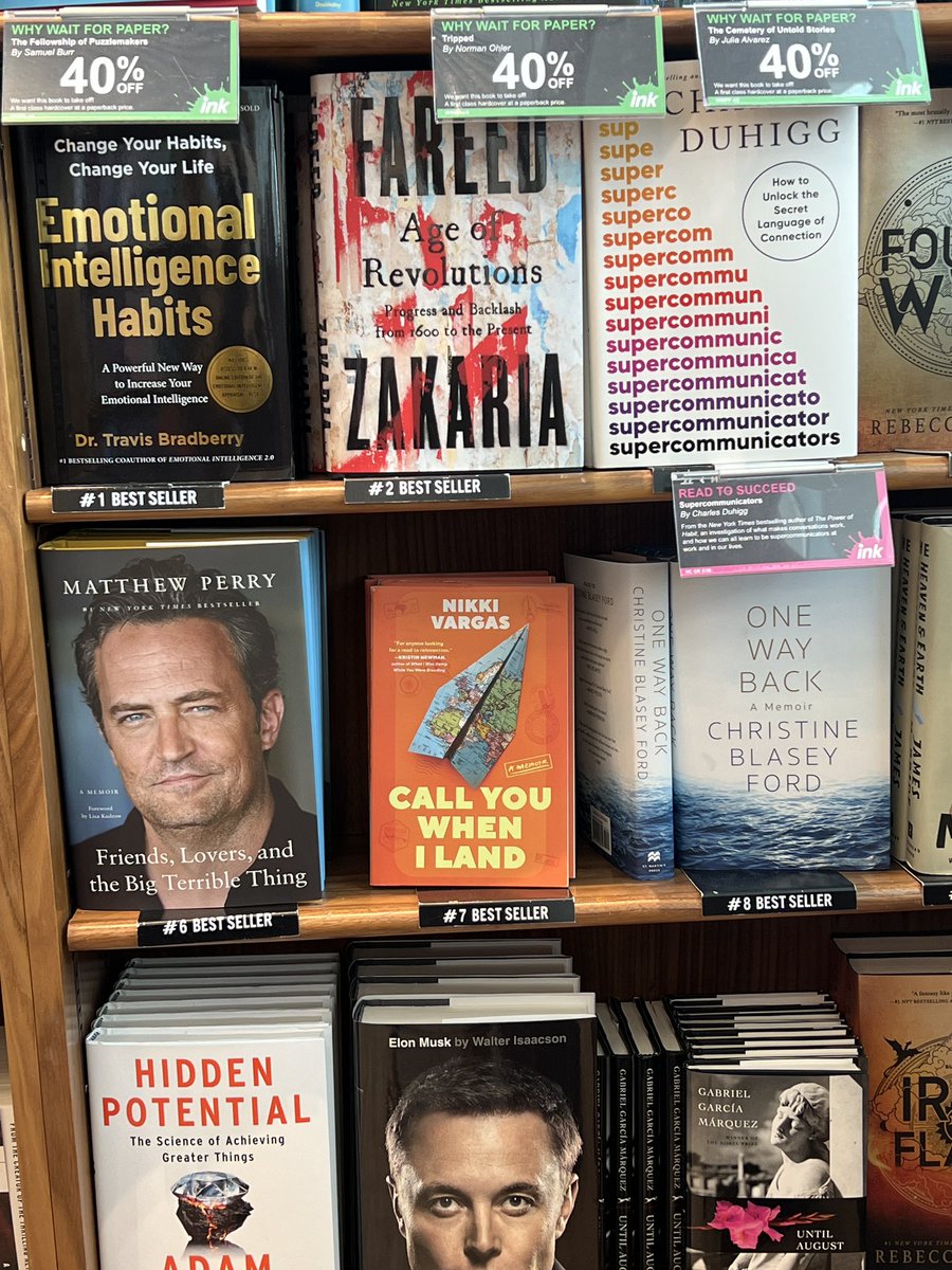 It gives me so much joy to still see my travel memoir @WhenILandBook out in the wild. Here it’s spotted at @HudsonBooks in Newark International Airport ❤️🥹