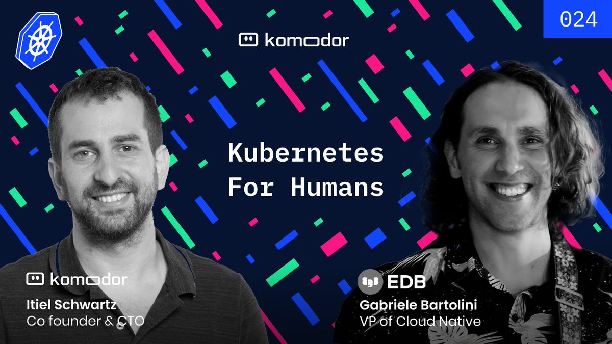 Another special <a href="/KubeCon_/">Kubecon_</a> episode of The Kubernetes for Humans Podcast! 🔥

This time, <a href="/itielshwartz/">Itiel Shwartz</a> sat down w/ <a href="/_GBartolini_/">Gabriele Bartolini</a> of <a href="/EDBPostgres/">EDB</a> to discuss data on <a href="/Kubernetesio/">Kubernetes</a>, the future of Postgressql &amp; more! Check it out 👇