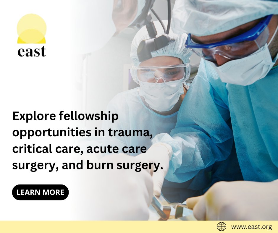 Explore fellowship opportunities in trauma, critical care, acute care surgery, and burn surgery: bit.ly/3Z2e7rL