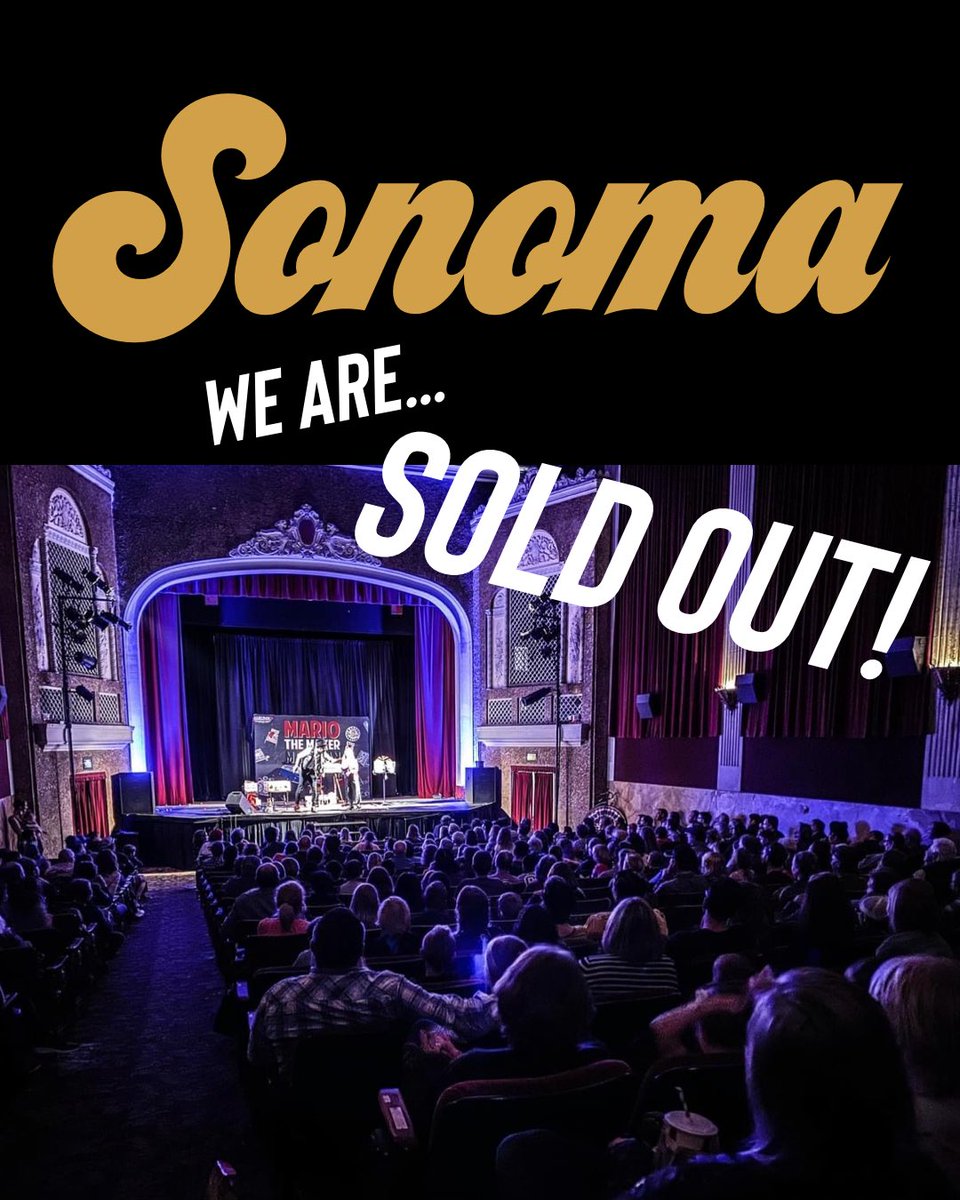 Saturday’s show in Sonoma is SOLD OUT! Wooo!! Thank you! 🙏❤️🤖